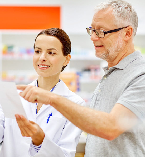 pharmacist assisting the customer